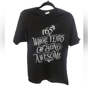 Black Graphic T-Shirt with White Print